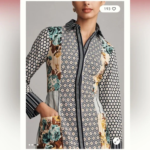 Anthropologie Multicolor Patterned Mini Dress - Picture 3 of 14